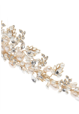 Poirier Tiara BB-285 – Oro | Cristales & Perlas de agua dulce