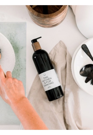 Leeff 18155 Jabón para platos Fabulous Fig — This Kitchen Is For Dancing (negro)