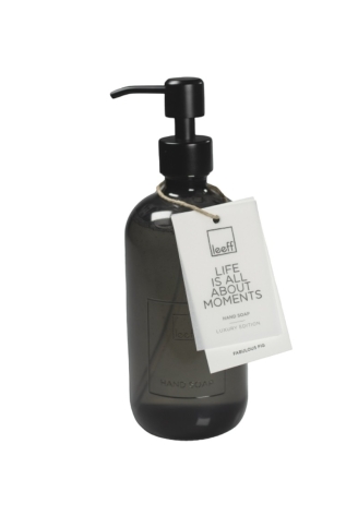 Leeff 18372 — Botella dispensadora de jabón de manos en vidrio Fabulous Fig Grey ()