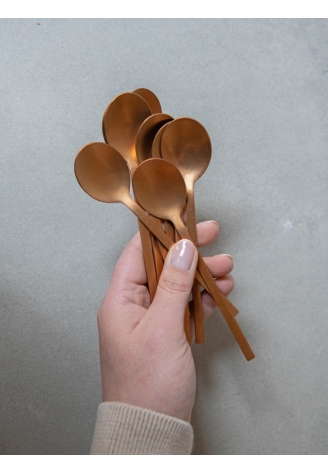 Leeff 18474 — Cucharillas Charlot, juego de 4 en oro rosa