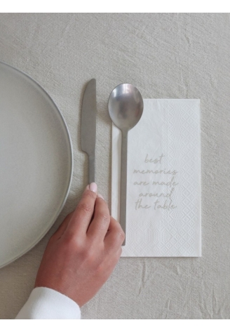 Leeff 18765 Servilletas — Best memories are made around the table (blancas)