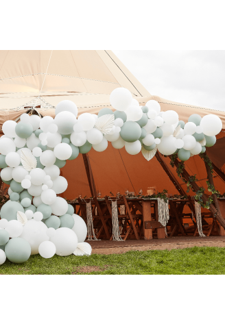 Ginger Ray BA-358 Lujoso Arco de Globos con Abanicos Blancos ()