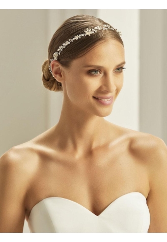 Cinta/Diadema Bianco Evento 2904 Floral Pearl ()