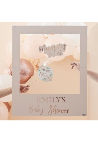 Ginger Ray BL-113 Floral - Marco de Fotomatón para Baby Shower ()