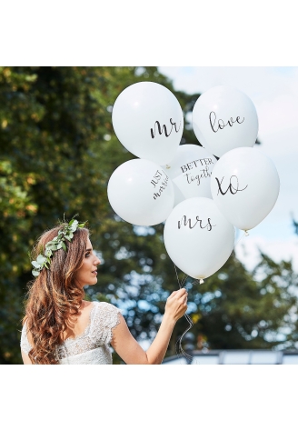 Ginger Ray BR-374 Globos de boda botánicos Blanco