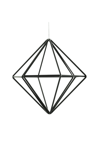 Ginger Ray BW-440 Decoración Geométrica Metal Negro - Pequeño