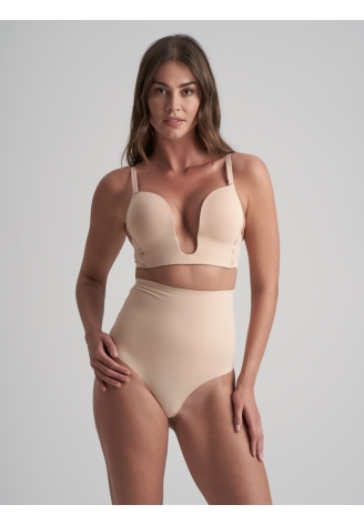 BYE BRA Waist Control | Tanga de Control de Cintura Alta Beige ()