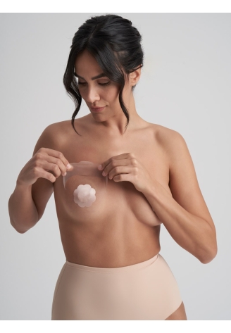 BYE BRA Cinta levantadora de senos + Cubierta de Pezón de Satén