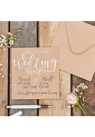 Invitaciones de boda Ginger Ray CW-247 Rustic Country Kraft ()