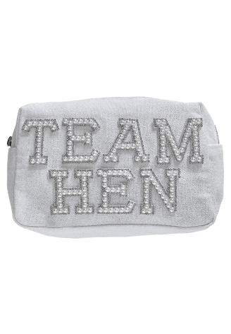 Ginger Ray HEN-122 Bolsa de maquillaje Team Hen perlas blancas