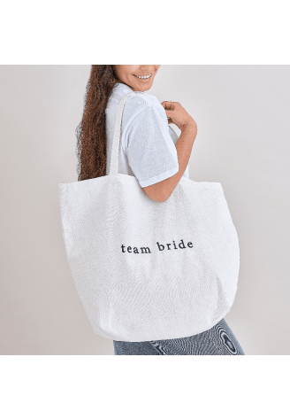 Ginger Ray HEN-159 Team Bride Tote Bag Blanco ()