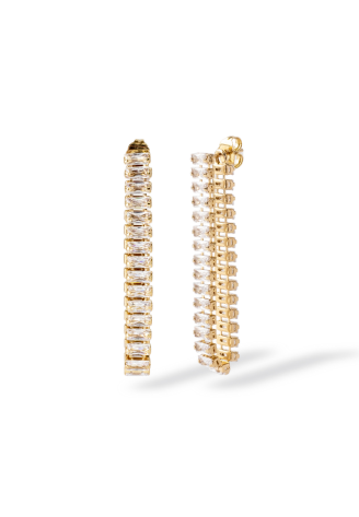 Abrazi Baguette Double Pendientes Oro ()