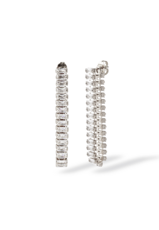 Abrazi Baguette Double Pendientes Plata ()