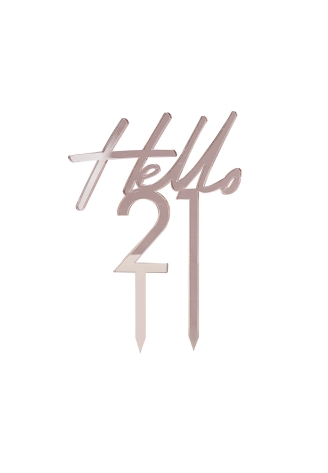 Ginger Ray 'Hello 21' Cake Topper