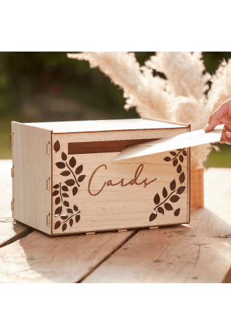 Ginger Ray PAMA-112 Caja de madera para tarjetas de boda ()