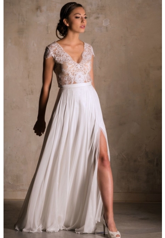 Novias Blair Silk Skirt – Ivory ()