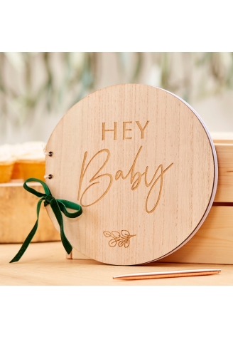 Ginger Ray BAB-107 Libro de visitas de madera Botanical Baby ()