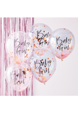 Ginger Ray TW-801 Globos de confeti rosa Twinkle Twinkle