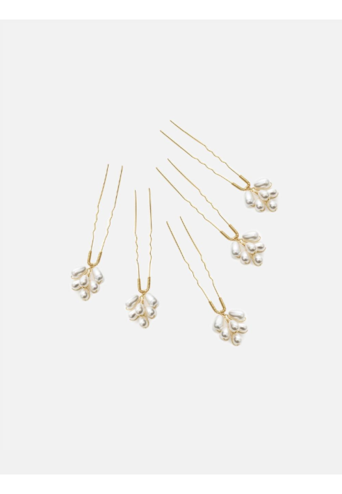 Abrazi Horquillas para el Pelo Perla Doradas ()