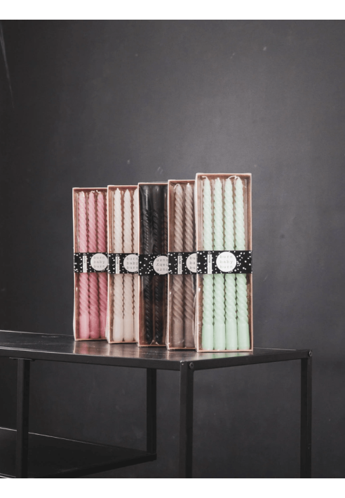 Housevitamin Velas Trenzadas - Set de 4 Verde 20cm