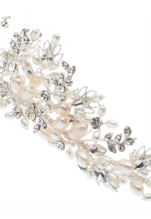 Poirier Tiara BB-285 – Plata | Cristales & Perlas de agua dulce