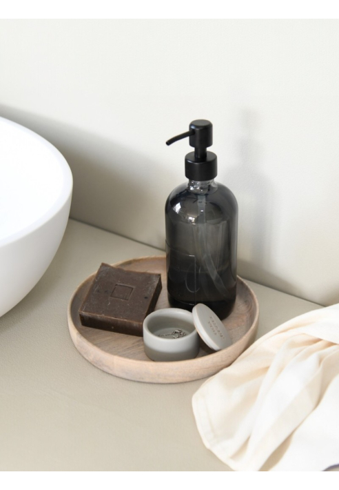 Leeff 18372 — Botella dispensadora de jabón de manos en vidrio Fabulous Fig Grey