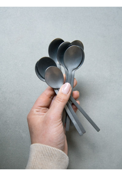 Leeff 18468 Cucharillas Charlot, conjunto de 4 — Plata vintage