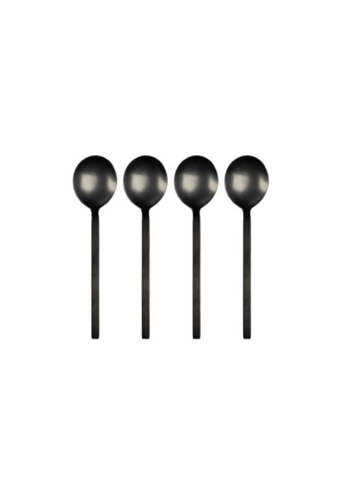 Leeff 18471 Cucharillas Charlot, juego de 4 (negro)