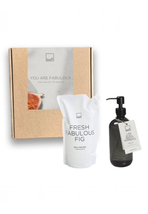 Leeff 18542 Giftbox — Jabón de manos Fabulous Fig + Recambio (blanco) ()