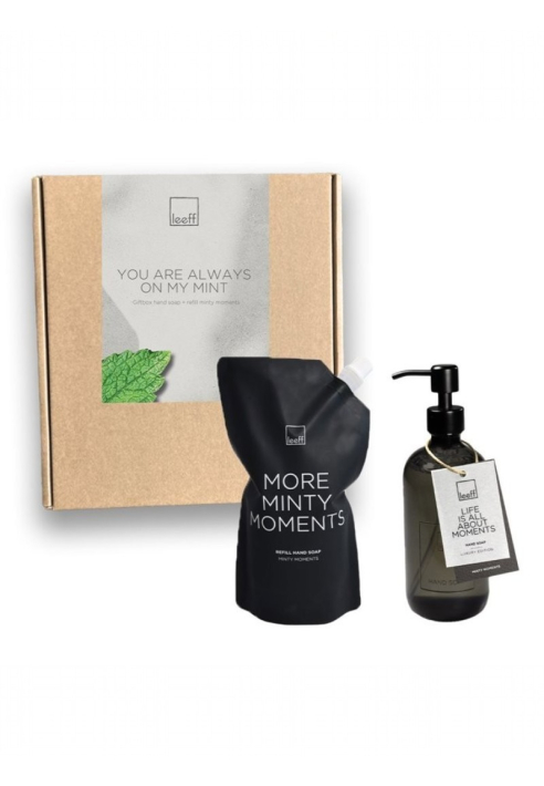 Leeff 18543 Giftbox – Minty Moments Jabón de Manos + Recarga Negro ()