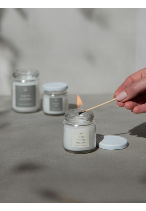 Leeff 18611 Jar Candle S - Little things matter (blanco)