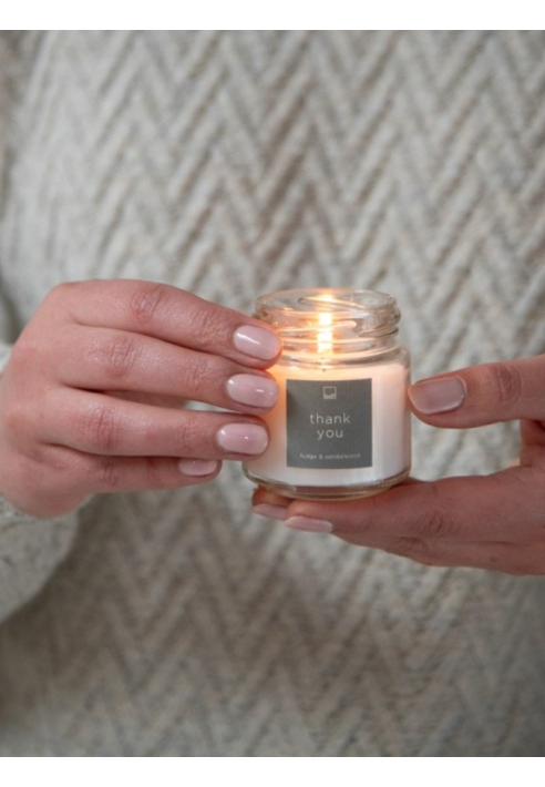 Leeff 18613 Vela en tarro S - Thank you White