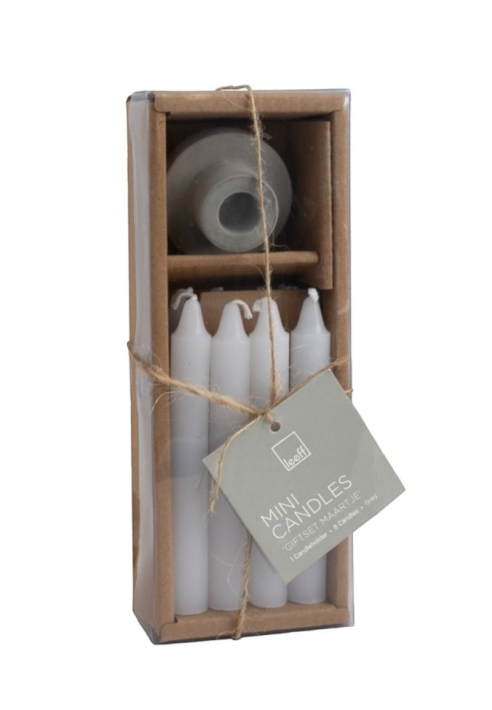 Leeff 18625 — Set de mini velas Maartje, gris ()