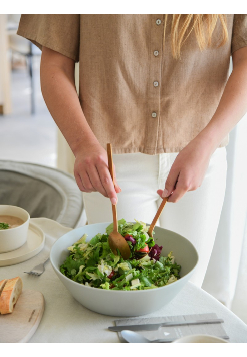 Leeff 18696 Cucharas para ensalada Charlot — Oro rosa