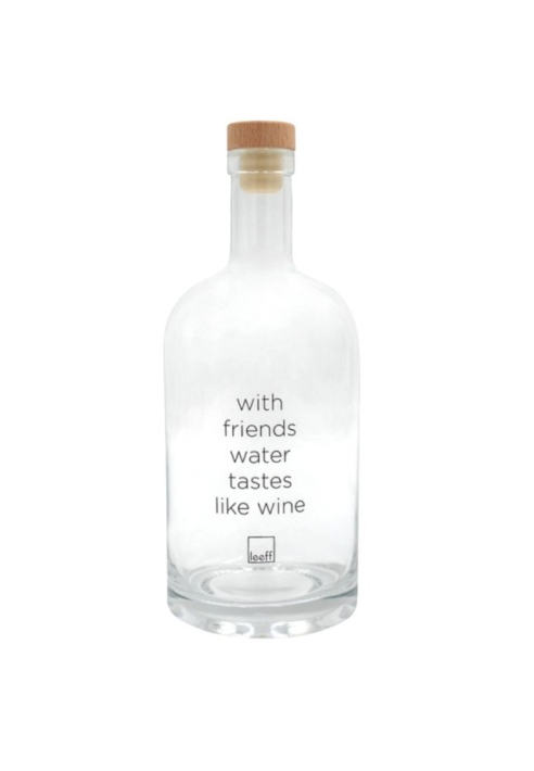 Leeff 18768 Botella de agua Wendy — 'With friends water tastes like wine' transparente ()