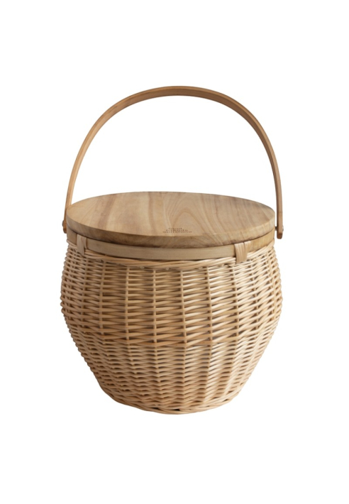 Leeff Cesta de picnic Peppe con interior isotérmico y tapa multifunción