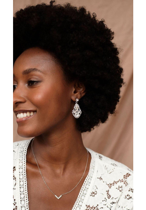 Abrazi Adele Swarovski Pendientes Plata