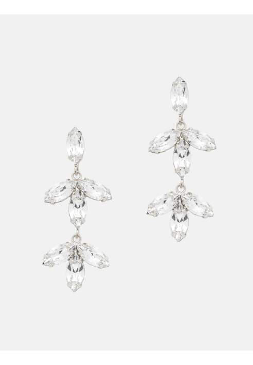 Abrazi Notch Swarovski Pendientes Plata ()