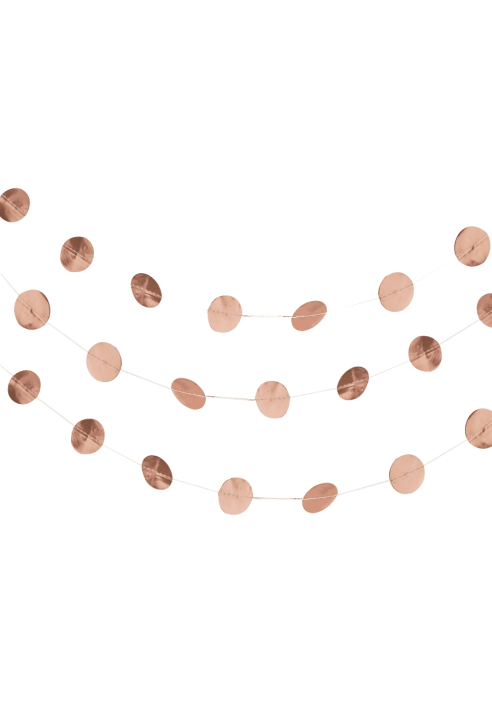 Ginger Ray BB-277 Guirnalda de círculos Beautiful Botanics Rosa Dorado