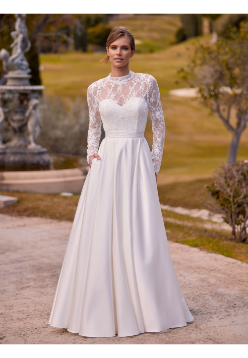 Bianco Evento Darla - Falda de novia de satén ()