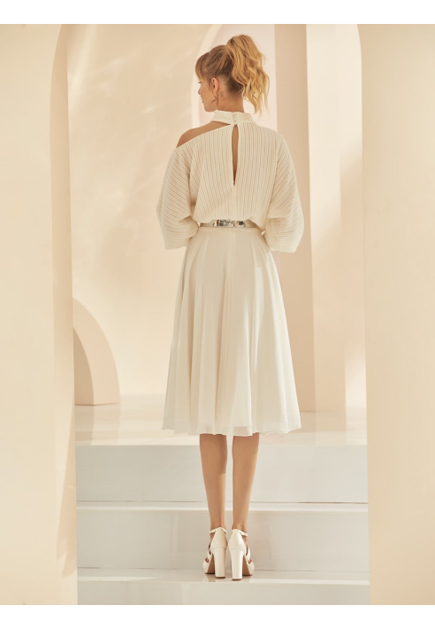 Bianco Evento Amaril Falda Midi