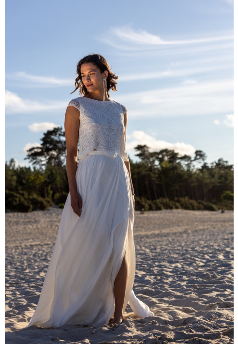 Falda de seda Novias Blair – Marfil