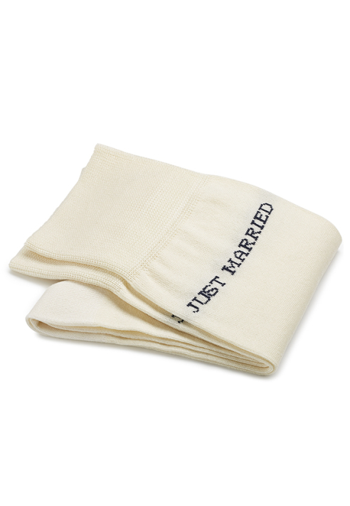 Carlo Lanza Just Married Calcetines de algodón color marfil