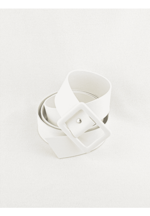 Forever & Eva G1009 Cinturón de Cuero de Imitación Marfil