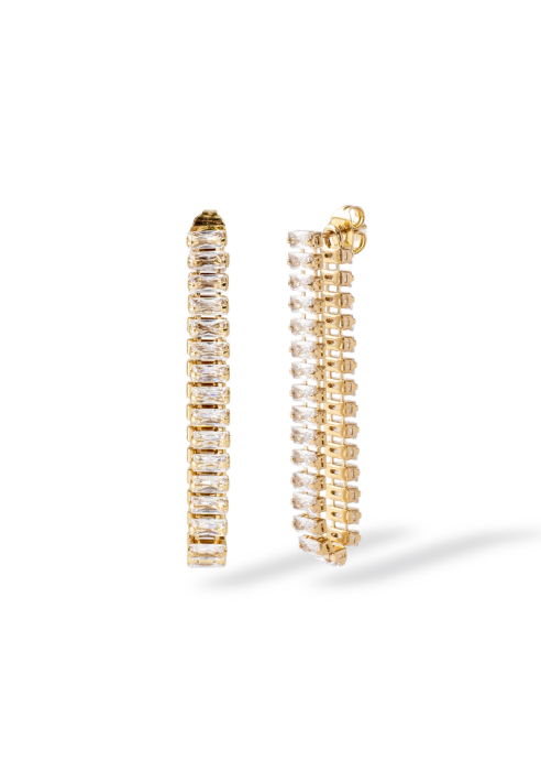 Abrazi Baguette Double Pendientes Oro ()