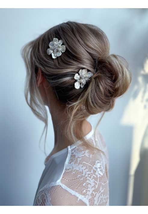 Sally Jane Bridal Horquilla para el pelo Lilly Plateada ()