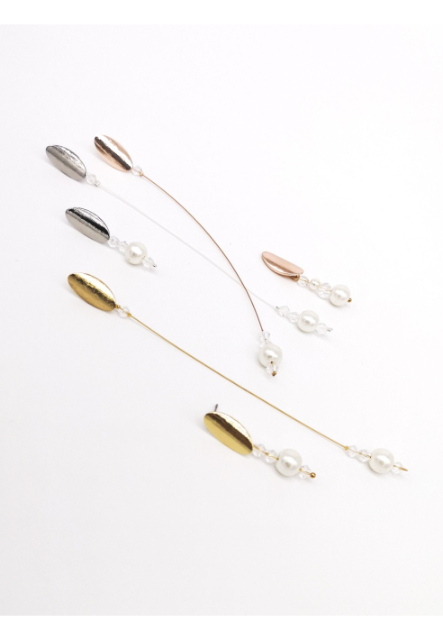 Forever & Eva O203L Pendiente de perla largo