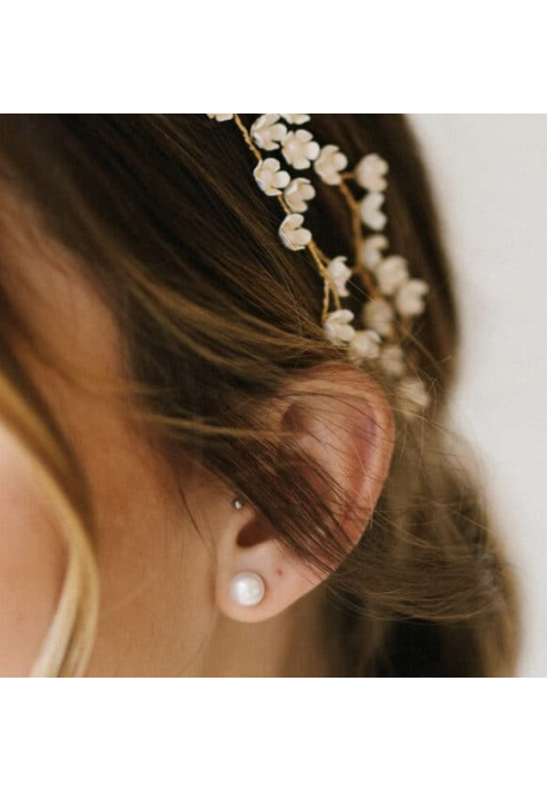 Sally Jane Bridal Pendientes de Madreperla Chapados en Oro