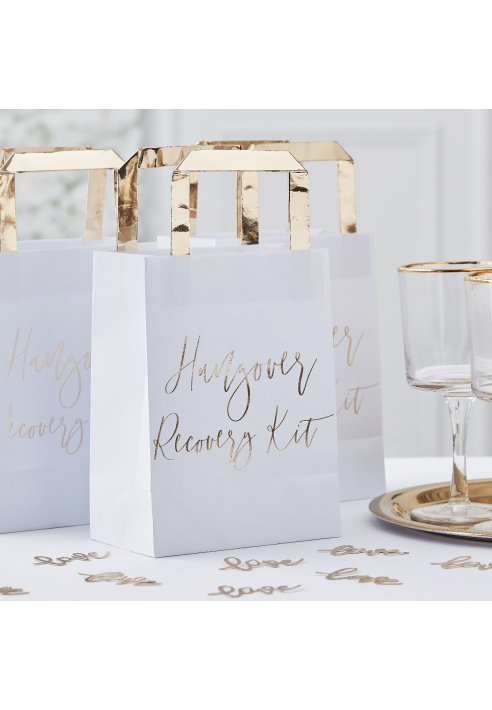 Ginger Ray GO-145 Kit de Recuperación dorado/blanco para la Resaca de las Bodas ()