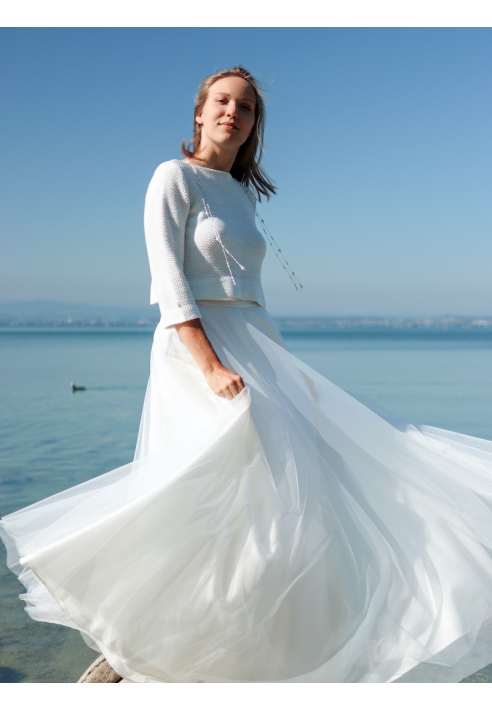 Forever & Eva P5310S Cárdigan de novia Plata